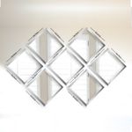 Casa si Gradina - Decoratiuni - Oglinzi - Set oglinzi, Wallxpert, sticla, rama plastic laminat, argintiu, 24x24 cm, 7 piese - Infinity.ro