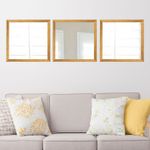 Casa si Gradina - Decoratiuni - Oglinzi - Set oglinzi, Wallxpert, sticla, rama plastic laminat, auriu si argintiu, 24x24 cm, 3 piese - Infinity.ro