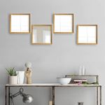 Casa si Gradina - Decoratiuni - Oglinzi - Set oglinzi, Wallxpert, sticla, rama plastic laminat, auriu si argintiu, 24x24 cm, 4 bucati - Infinity.ro