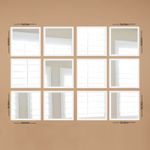 Casa si Gradina - Decoratiuni - Oglinzi - Set oglinzi decorative, Wallxpert, sticla, rama plastic laminat, alb, argintiu, 24x24 cm, 12 bucati - Infinity.ro