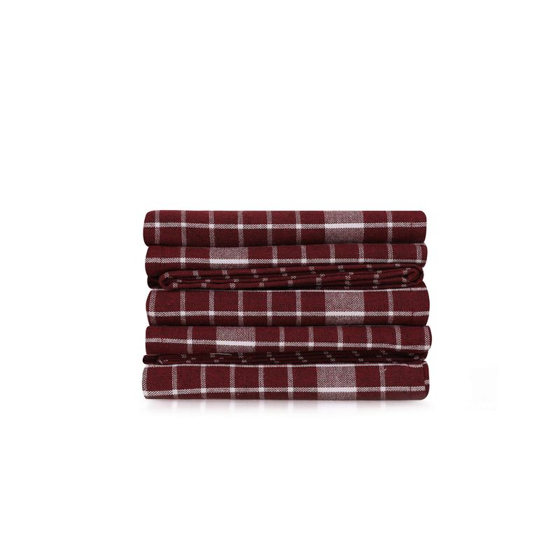 Casa si Gradina - Textile si covoare - Textile baie - Prosoape - Set prosoape de fata, Hermia, rosu bordo si alb, 45x65 cm, 100% bumbac, 10 bucati - Infinity.ro