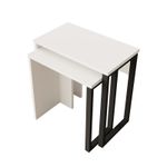 Casa si Gradina - Mobilier - Mese si birouri - Masute de cafea - Set masute de cafea cuib, Hanah Home, pal melaminat, alb, 51x29.5x52.8 cm, 44.5x24.5x47.8 cm - Infinity.ro