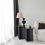 Casa si Gradina - Mobilier - Mese si birouri - Mese living - Set mese laterale, Hanah Home, pal melaminat, negru, 40x50x40 cm, 40x55x40 cm - Infinity.ro