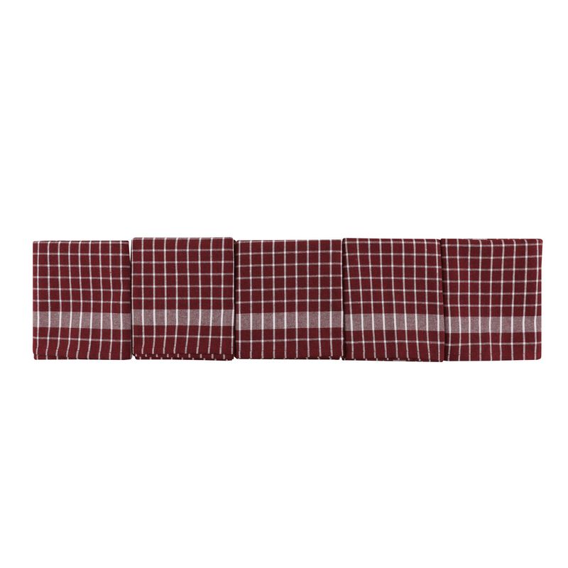 Casa si Gradina - Textile si covoare - Textile baie - Prosoape - Set prosoape de fata, Hermia, rosu bordo si alb, 45x65 cm, 100% bumbac, 10 bucati - Infinity.ro