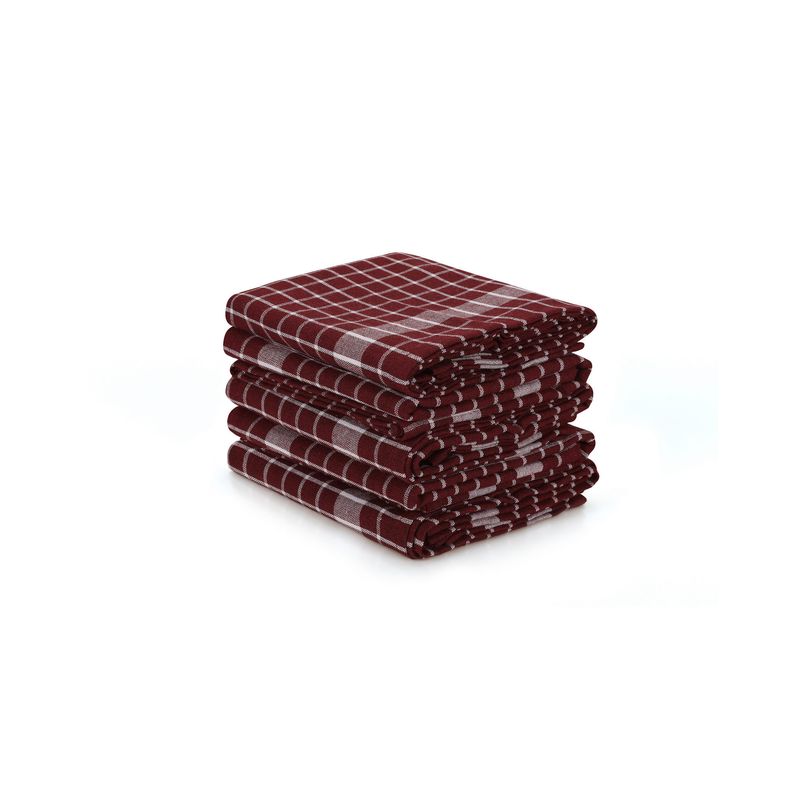 Casa si Gradina - Textile si covoare - Textile baie - Prosoape - Set prosoape de fata, Hermia, rosu bordo si alb, 45x65 cm, 100% bumbac, 10 bucati - Infinity.ro