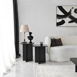 Casa si Gradina - Mobilier - Mese si birouri - Mese living - Set mese laterale, Hanah Home, pal melaminat, negru, 40x50x40 cm, 40x55x40 cm - Infinity.ro