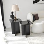 Casa si Gradina - Mobilier - Mese si birouri - Mese living - Set mese laterale, Hanah Home, pal melaminat, negru, 40x50x40 cm, 40x55x40 cm - Infinity.ro