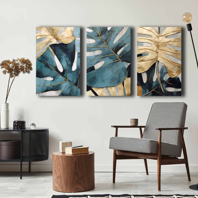Casa si Gradina - Decoratiuni - Tablouri - Tablou decorativ pe panza, Wallxpert, multicolor, 100% panza, 145x70 cm, set 3 piese - Infinity.ro