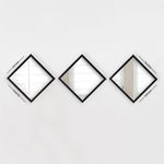 Casa si Gradina - Decoratiuni - Oglinzi - Set oglinzi, Wallxpert, sticla, rama plastic laminat, argintiu negru, 24x24 cm, 3 piese - Infinity.ro