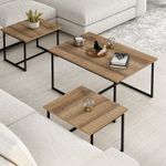 Casa si Gradina - Mobilier - Mese si birouri - Masute de cafea - Set masute de cafea, Hanah Home, pal melaminat, nuc, 90x60x42 cm, 52x45x37 cm - Infinity.ro