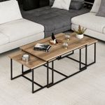 Casa si Gradina - Mobilier - Mese si birouri - Masute de cafea - Set masute de cafea, Hanah Home, pal melaminat, nuc, 90x60x42 cm, 52x45x37 cm - Infinity.ro