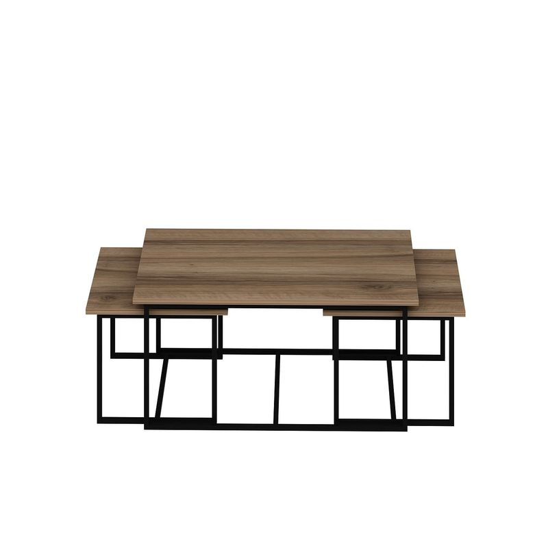 Casa si Gradina - Mobilier - Mese si birouri - Masute de cafea - Set masute de cafea, Hanah Home, pal melaminat, nuc, 90x60x42 cm, 52x45x37 cm - Infinity.ro