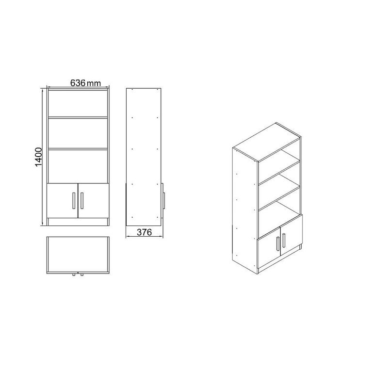 Casa si Gradina - Mobilier - Mese si birouri - Birouri - Set mobilier birou, Hanah Home, pal melaminat, nuc si antracit, birou 140x60x73.8 cm - Infinity.ro
