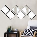 Casa si Gradina - Decoratiuni - Oglinzi - Set oglinzi, Wallxpert, sticla, argintiu negru, 24x24 cm, 6 bucati - Infinity.ro