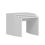 Casa si Gradina - Mobilier - Mese si birouri - Masute de cafea - Set masute de cafea, Hanah Home, pal melaminat, alb, 55x47x40 cm, 50x44x38 cm, 45x42x36 cm - Infinity.ro