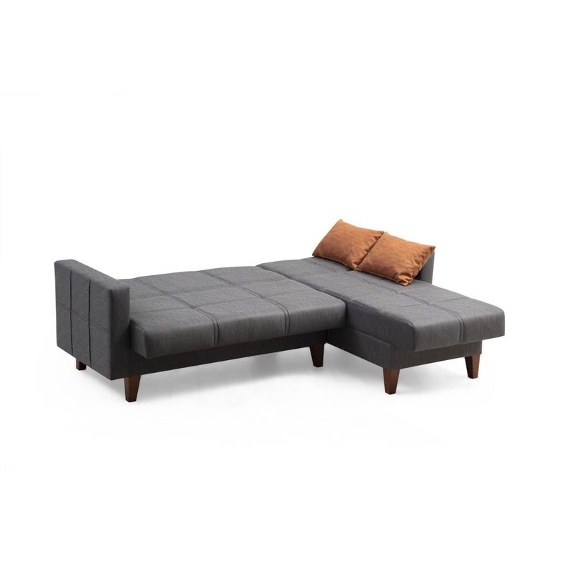 Casa si Gradina - Mobilier - Seturi de mobilier - Seturi living - Set living, Atelier Del Sofa, cadru metal lemn, gri inchis, canapea coltar 216x130x86 cm, fotoliu 75x80x102 cm - Infinity.ro