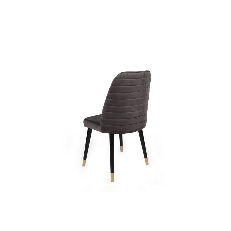 Casa si Gradina - Mobilier - Scaune si fotolii - Scaune - Set scaune, Hanah Home, catifea, antracit negru auriu, 50x49x90 cm, picioare lemn - Infinity.ro