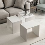Casa si Gradina - Mobilier - Mese si birouri - Masute de cafea - Set masute de cafea, Hanah Home, pal melaminat, alb, 55x47x40 cm, 50x44x38 cm, 45x42x36 cm - Infinity.ro