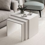 Casa si Gradina - Mobilier - Mese si birouri - Masute de cafea - Set masute de cafea, Hanah Home, pal melaminat, alb, 55x47x40 cm, 50x44x38 cm, 45x42x36 cm - Infinity.ro
