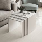 Casa si Gradina - Mobilier - Mese si birouri - Masute de cafea - Set masute de cafea, Hanah Home, pal melaminat, alb, 55x47x40 cm, 50x44x38 cm, 45x42x36 cm - Infinity.ro