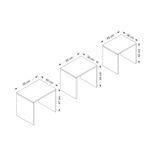 Casa si Gradina - Mobilier - Mese si birouri - Masute de cafea - Set masute de cafea, Hanah Home, pal melaminat, alb, 55x47x40 cm, 50x44x38 cm, 45x42x36 cm - Infinity.ro