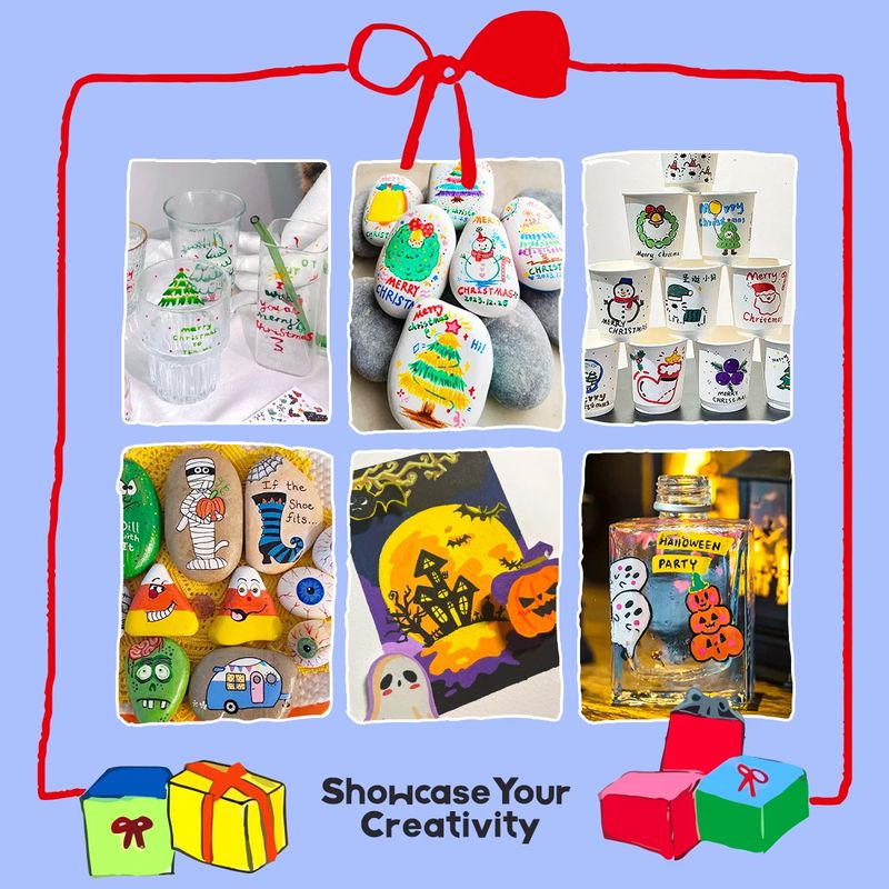 Carti si Birotica - Birotica - Instrumente de scris - Markere si carioci - Set 60 Markere, vopsea Acrilica Arrtx,, pentru Sticla, Ceramica, Pietre, Lemn, Plastic, Hartie, Panza, Non-toxic, - Infinity.ro