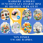 Carti si Birotica - Birotica - Instrumente de scris - Markere si carioci - Set 60 Markere, vopsea Acrilica Arrtx,, pentru Sticla, Ceramica, Pietre, Lemn, Plastic, Hartie, Panza, Non-toxic, - Infinity.ro