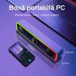TV, Audio-Video si Foto - Audio Hi-Fi - Boxe si subwoofere - Boxa Gaming PC, RGB Iluminare, 4D HiFi Stereo, ABS, Conectare Universala, Rezistenta la praf/socuri, Negru - Infinity.ro