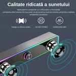 TV, Audio-Video si Foto - Audio Hi-Fi - Boxe si subwoofere - Boxa Gaming PC, RGB Iluminare, 4D HiFi Stereo, ABS, Conectare Universala, Rezistenta la praf/socuri, Negru - Infinity.ro
