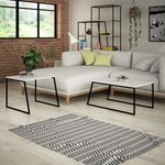 Casa si Gradina - Mobilier - Mese si birouri - Masute de cafea - Set masute de cafea, Hanah Home, pal melaminat si metal, alb si negru, 88x50x38 cm si 57x55x45 cm - Infinity.ro