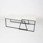 Casa si Gradina - Mobilier - Mese si birouri - Masute de cafea - Set masute de cafea, Hanah Home, pal melaminat si metal, alb si negru, 88x50x38 cm si 57x55x45 cm - Infinity.ro