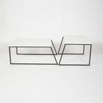 Casa si Gradina - Mobilier - Mese si birouri - Masute de cafea - Set masute de cafea, Hanah Home, pal melaminat si metal, alb si negru, 88x50x38 cm si 57x55x45 cm - Infinity.ro