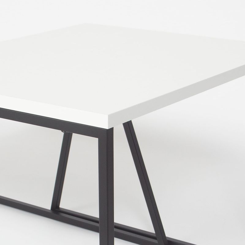Casa si Gradina - Mobilier - Mese si birouri - Masute de cafea - Set masute de cafea, Hanah Home, pal melaminat si metal, alb si negru, 88x50x38 cm si 57x55x45 cm - Infinity.ro