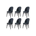 Casa si Gradina - Mobilier - Scaune si fotolii - Scaune - Set scaune, Hanah Home, metal, antracit si negru, 44x42x96 cm, 6 piese - Infinity.ro