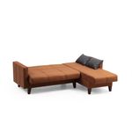Casa si Gradina - Mobilier - Seturi de mobilier - Seturi living - Set living, Atelier Del Sofa, metal si lemn, rosu tigla, canapea coltar 216x130x86 cm, fotoliu 75x80x102 cm - Infinity.ro