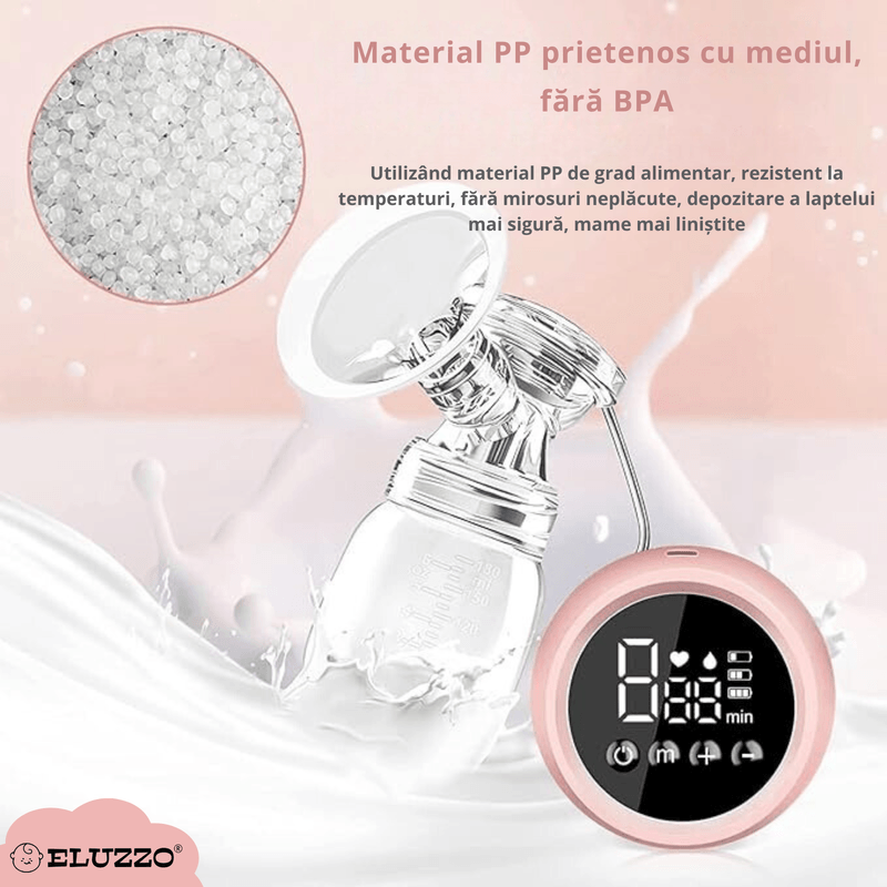 Jucarii, Copii si Bebe - Maternitate - Pompe de san - Pompa de San Electrica ELUZZO®, Portabila, Utilizare fara Maini, Stimulare prin Masaj si Extragere - Infinity.ro