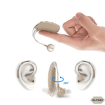 Ingrijire personala si Cosmetice - Sanatate si wellness - Aparate medicale - Aparate auditive - Aparat Auditiv Premium ELUZZO®, Reincarcabil, Autonomie sporita, 3 Accesorii Incluse, Volum Ajustabil, Bej - Infinity.ro