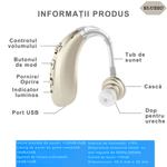 Ingrijire personala si Cosmetice - Sanatate si wellness - Aparate medicale - Aparate auditive - Aparat Auditiv Premium ELUZZO®, Reincarcabil, Autonomie sporita, 3 Accesorii Incluse, Volum Ajustabil, Bej - Infinity.ro