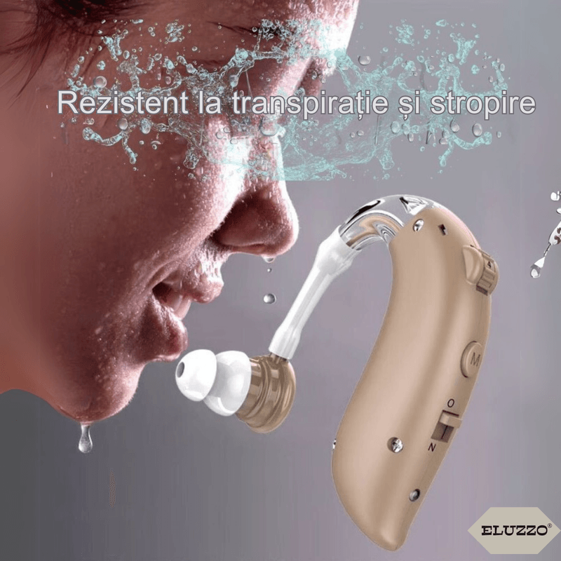 Ingrijire personala si Cosmetice - Sanatate si wellness - Aparate medicale - Aparate auditive - Aparat Auditiv Premium ELUZZO®, Reincarcabil, Autonomie sporita, 3 Accesorii Incluse, Volum Ajustabil, Bej - Infinity.ro