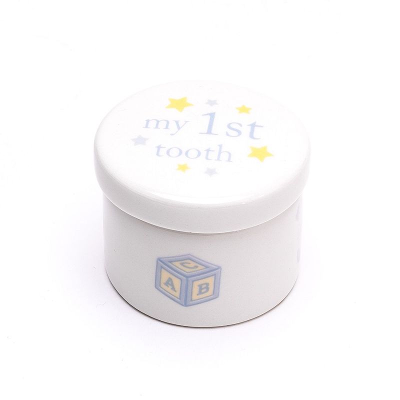 Casa si Gradina - Decoratiuni - Obiecte decorative - Decoratiuni camera copilului - Set pusculita si cutiute bleu din ceramica Hello Baby - Infinity.ro