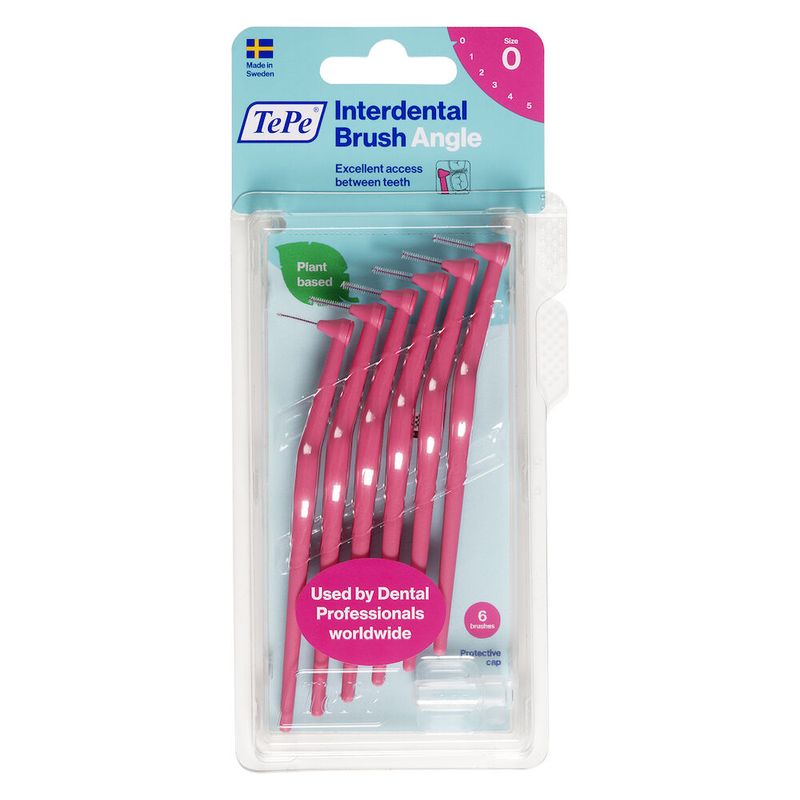 Ingrijire personala si Cosmetice - Igiena dentara - Periute de dinti clasice - Periuțe interdentare TePe Angle roz, 6 buc, blister - Infinity.ro