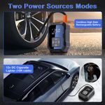 Auto si Moto - Reparatii si depanare - Compresoare auto - Compresor auto cu acumulator MOGODA, 10.3 BAR/150 PSI, Acumulator 4000 mAh, 60L/min, Oprire automata, Husa, WY-7075 - Infinity.ro