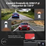 Auto si Moto - Electronice auto - Accesorii electronice auto - Camera auto e-Wantay® DualEye HD 1080P fata + 720P spate, Night Vision, card 64GB inclus - Infinity.ro