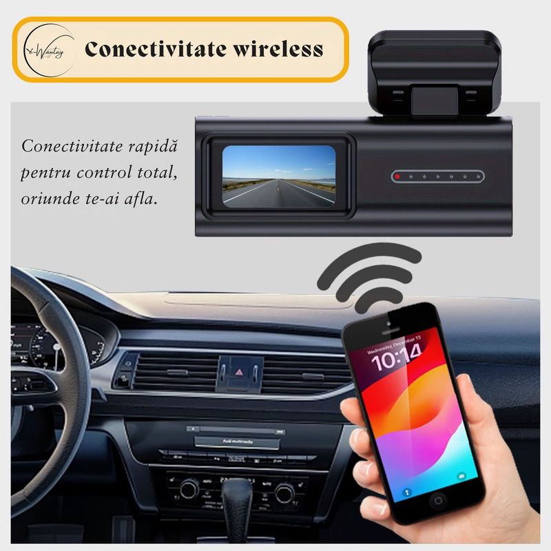 Auto si Moto - Electronice auto - Accesorii electronice auto - Camera auto e-Wantay® DualEye HD 1080P fata + 720P spate, Night Vision, card 64GB inclus - Infinity.ro