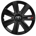 Auto si Moto - Anvelope si jante - Accesorii roti - Capace roti - Set 4 Capace Roti GTX Negru Carbon R17, Pentru Toyota - Infinity.ro