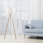 Casa si Gradina - Corpuri si surse de iluminat - Veioze si lampi - Lampadare - Lampadar, Opviq, mdf si pvc, alb stejar, 38x140 cm - Infinity.ro
