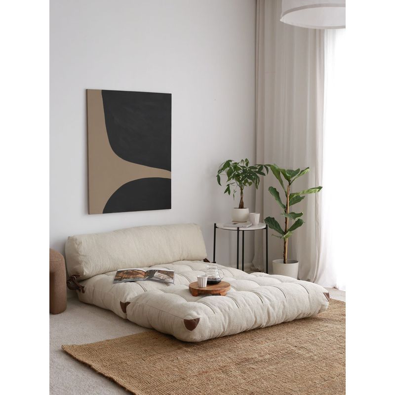 Casa si Gradina - Mobilier - Canapele si coltare - Canapele - Canapea extensibila 2 locuri, Hanah Home, teddy, crem, 120x79x75 cm - Infinity.ro