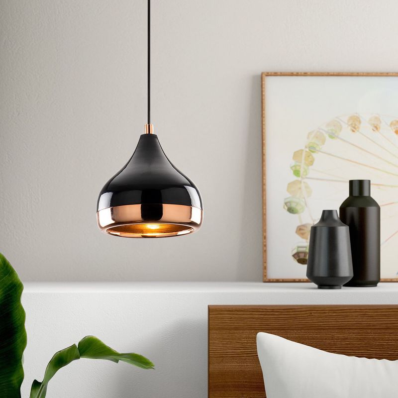 Casa si Gradina - Corpuri si surse de iluminat - Lustre si pendule - Lustra, Opviq, fier, negru cupru, diametru 17 cm, inaltime reglabila - Infinity.ro