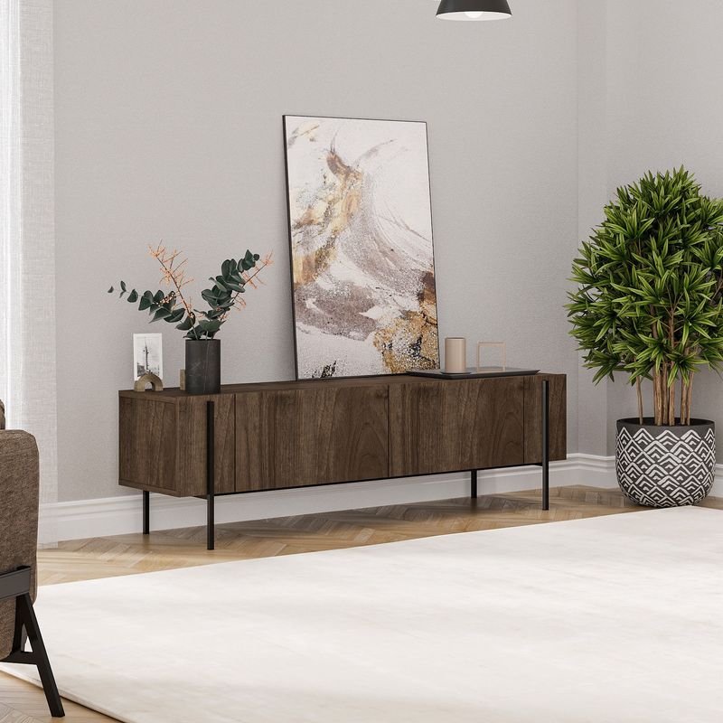 Casa si Gradina - Mobilier - Comode si corpuri - Comode - Comoda tv, Hanah Home, pal melaminat, nuc, 160x45.6x31.4 cm - Infinity.ro