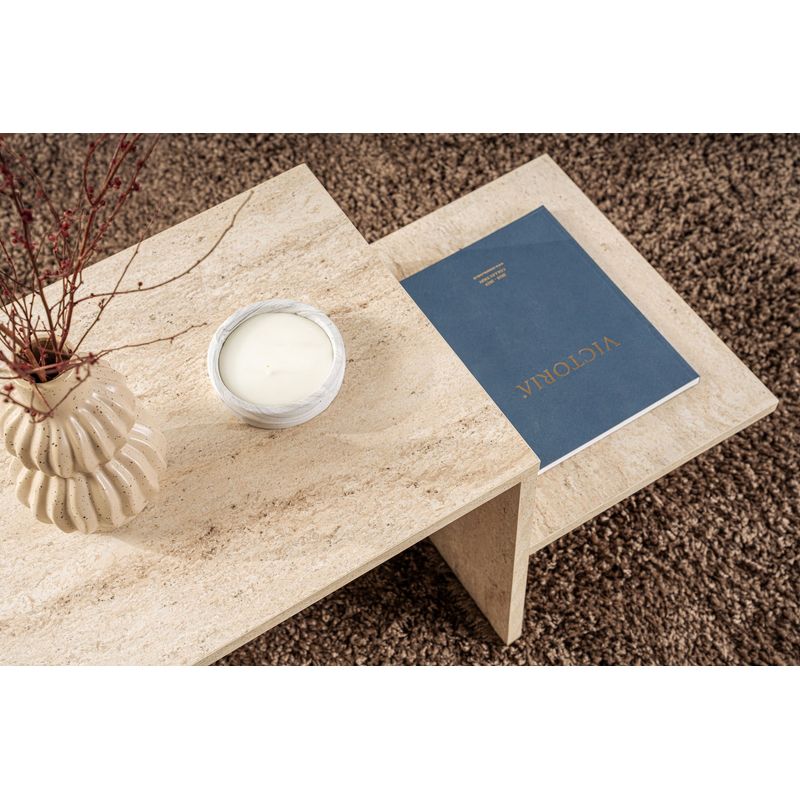 Casa si Gradina - Mobilier - Mese si birouri - Masute de cafea - Masuta de cafea, Hanah Home, pal melaminat, travertin, 90x45x40 cm - Infinity.ro